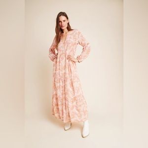 Anthropologie Bernadette Silk Maxi Dress